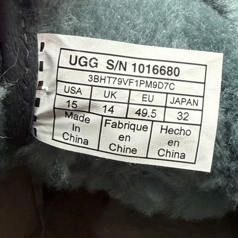 UGG Blue/Gray Suede Lace Up Neumel Chukka Boots Sheepskin Sherpa Lined Mens Sz15